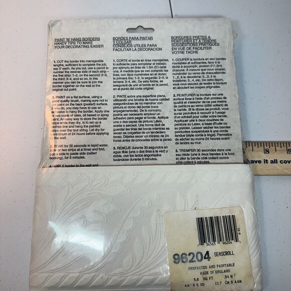 2 Super Fresco Paint N Hang Border Graham & Brown 5yds Leaf Design 4.5” 92779 - Picture 3 of 4